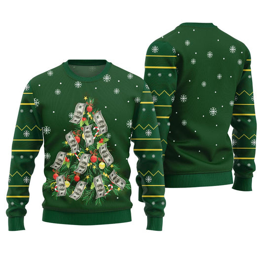 Money Christmas Tree Ugly Christmas Sweater