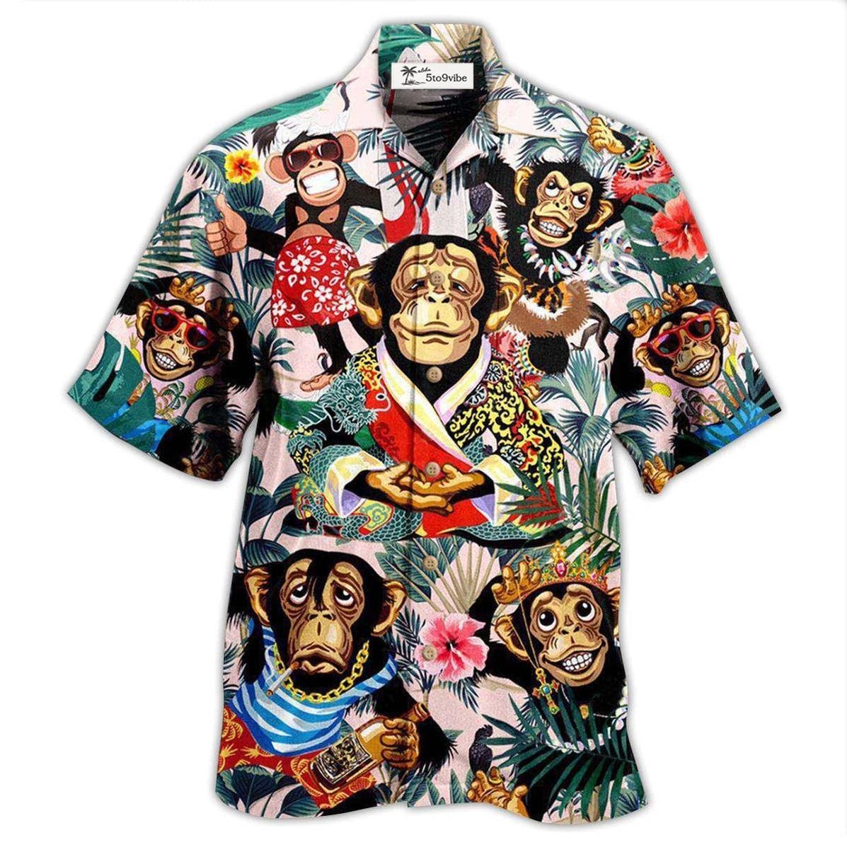 Hawaiian Shirt / Adults / S Monkey So Funny Smile Like A Monkey - Hawaiian Shirt 