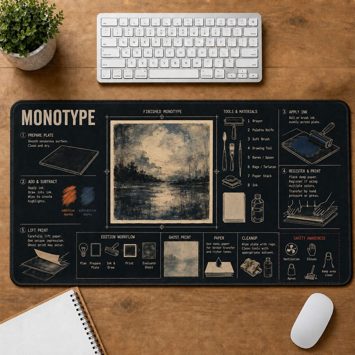Monotype Creative Reference Guide Desk Mat | 5To9Vibe