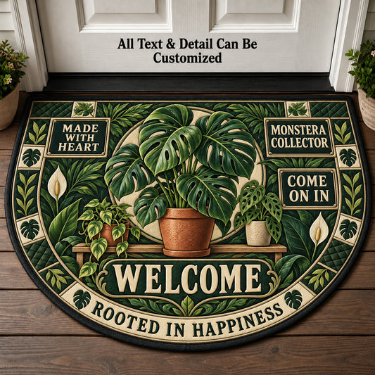 Monstera Collector Personalized Half Round Mat | 5To9Vibe