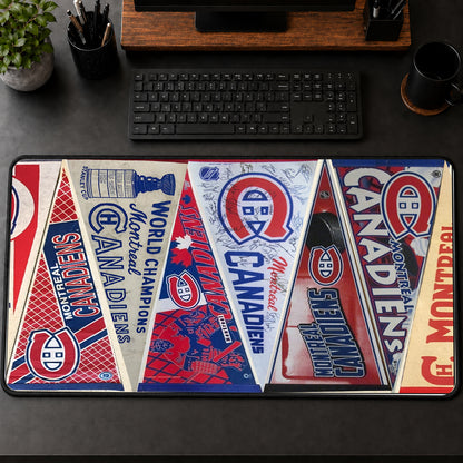 All Hockey Teams Vintage Pennant Anniversary For Fans Desk Mat Mouse Pad Trending - 5to9vibe