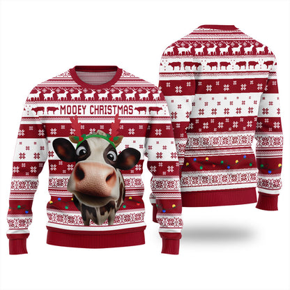 Mooey Christmas Cow Ugly Sweater