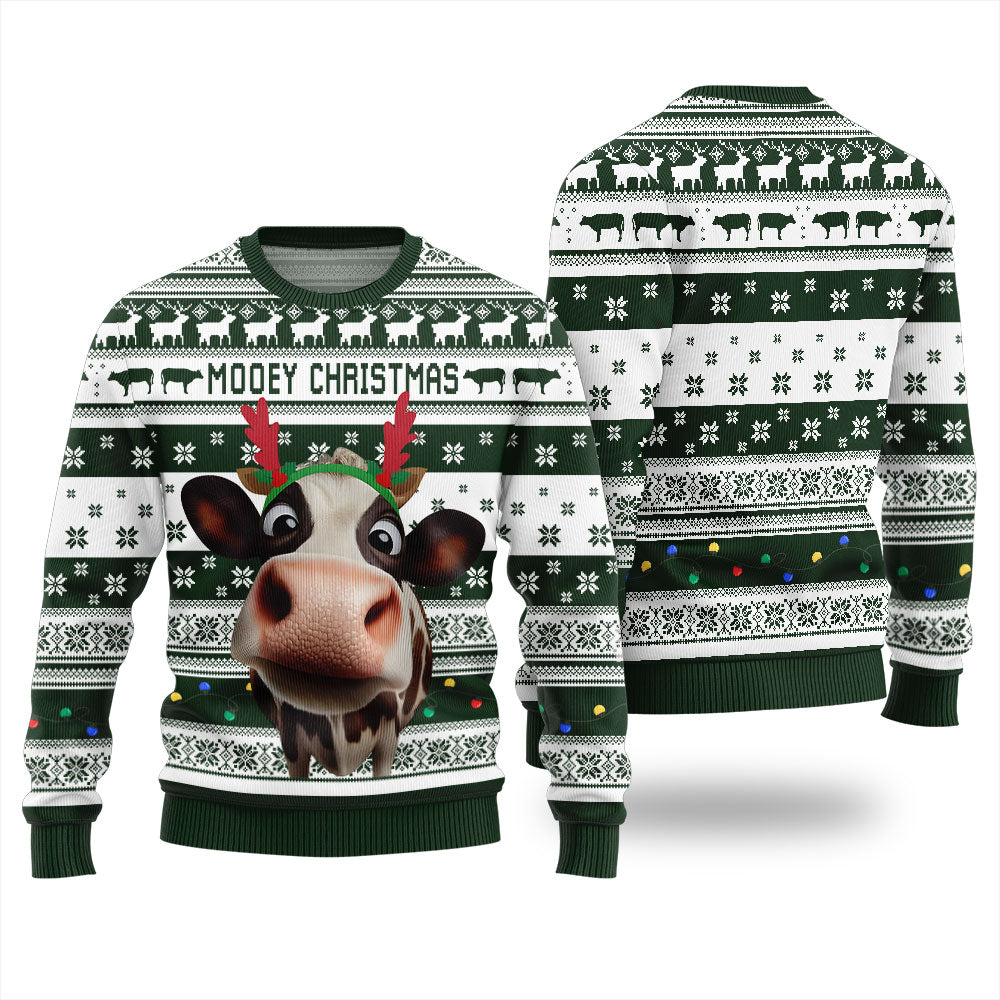 Mooey Christmas Cow Ugly Sweater