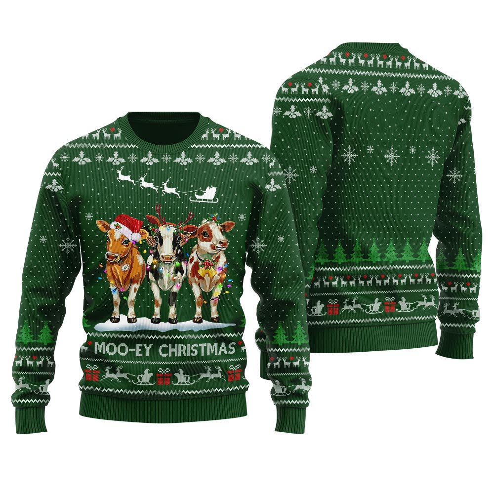 Mooey Christmas Cows Ugly Christmas Sweater