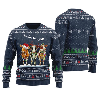 Mooey Christmas Cows Ugly Christmas Sweater