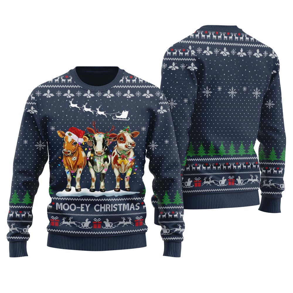 Funny Cows Christmas Sweater Men