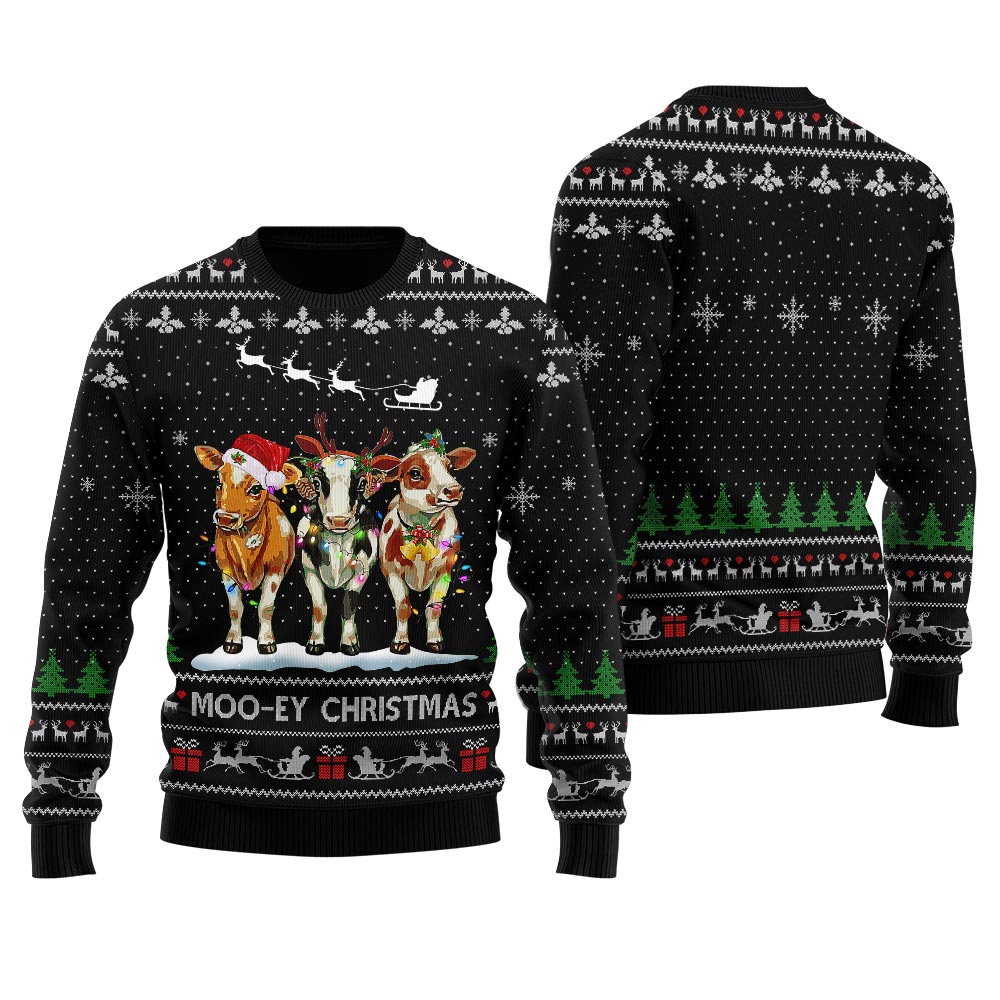 Mooey Christmas Cows Ugly Christmas Sweater