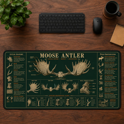 Moose Antler Desk Mat Mouse Pad | 5To9Vibe