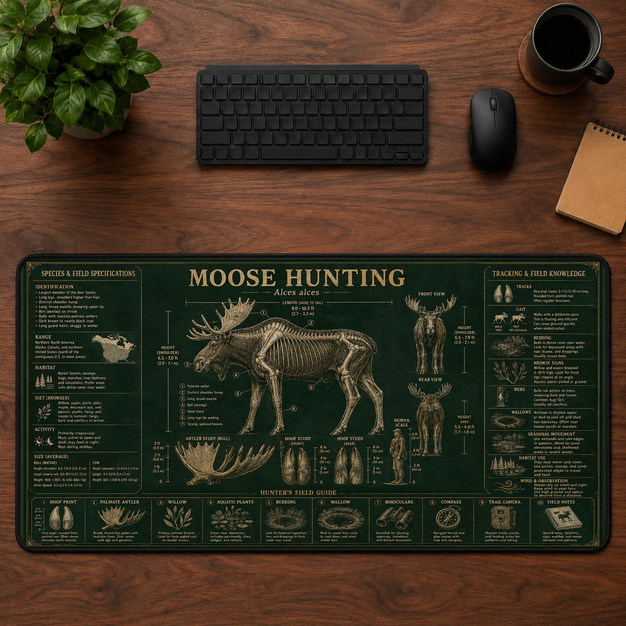 Moose Hunting Desk Mat Mouse Pad | 5To9Vibe