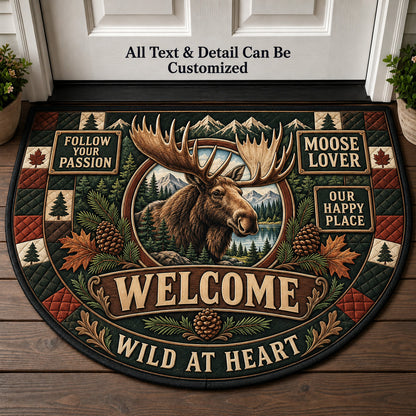 Moose Lover Personalized Half Round Mat | 5To9Vibe