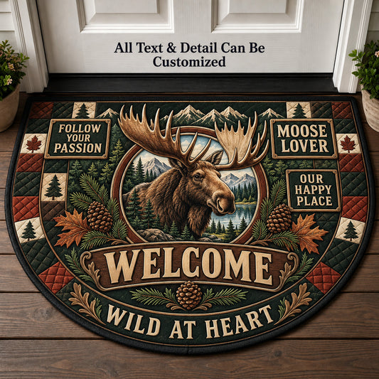 Moose Lover Personalized Half Round Mat | 5To9Vibe