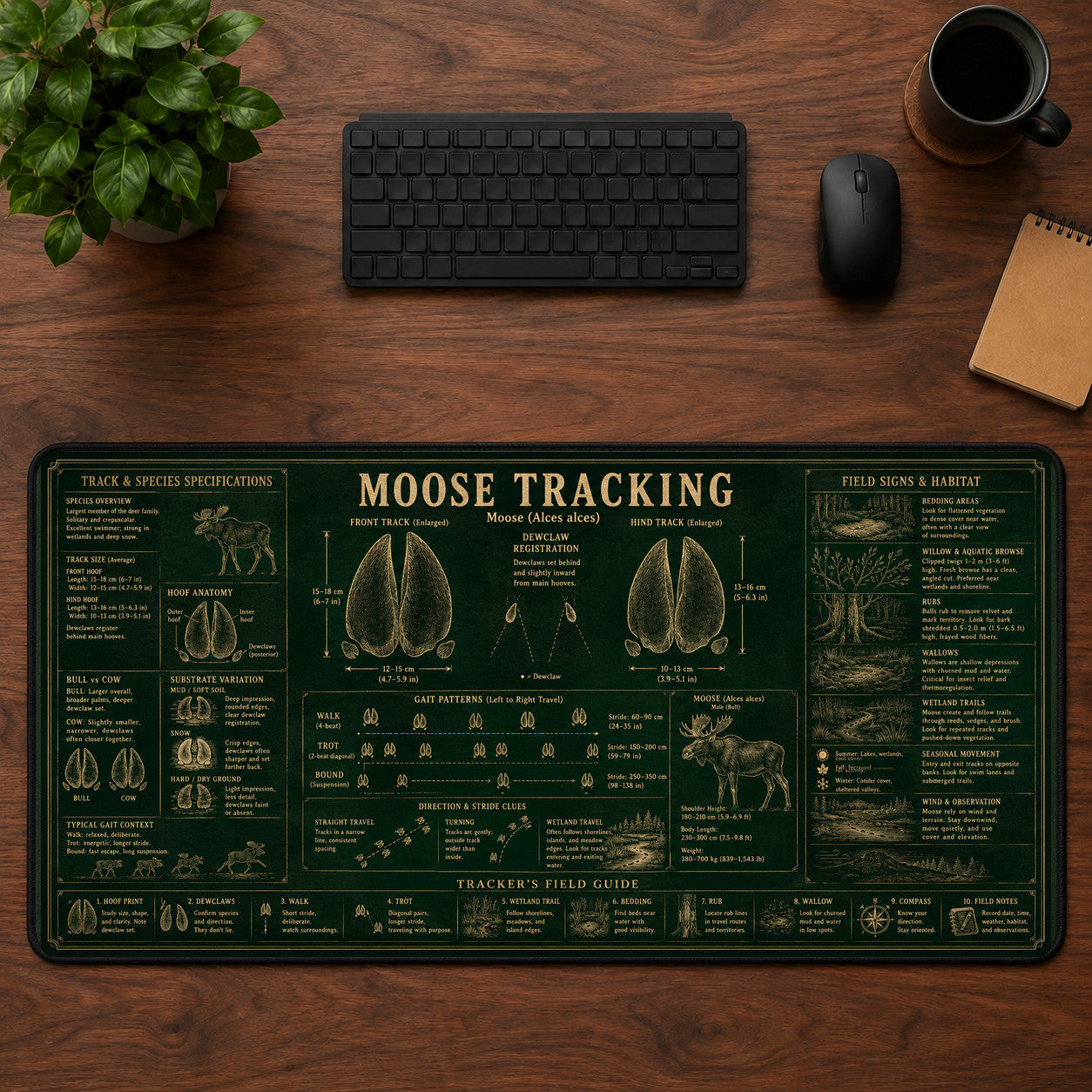 Moose Tracking Desk Mat Mouse Pad | 5To9Vibe