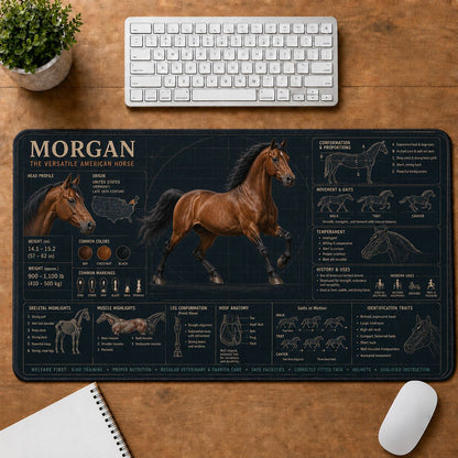 Morgan Horse Horse and Equestrian Visual Guide Desk Mat | 5To9Vibe