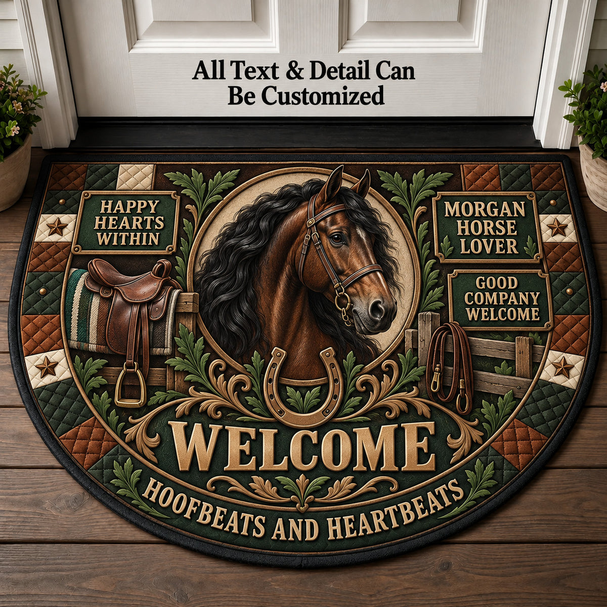 Morgan Horse Lover Personalized Half Round Mat | 5To9Vibe