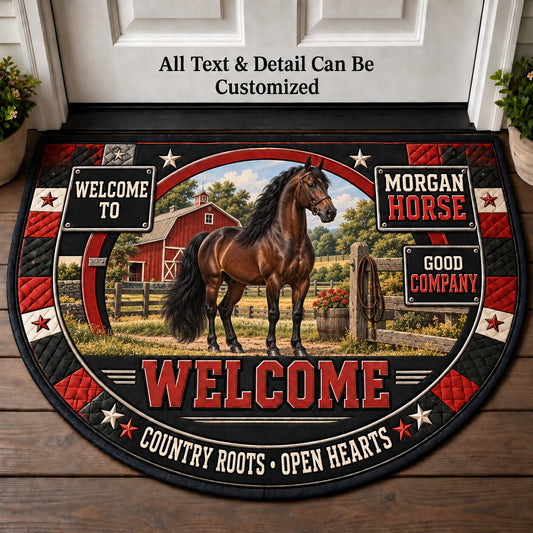 Morgan Horse Personalized Half Round Mat | 5To9Vibe
