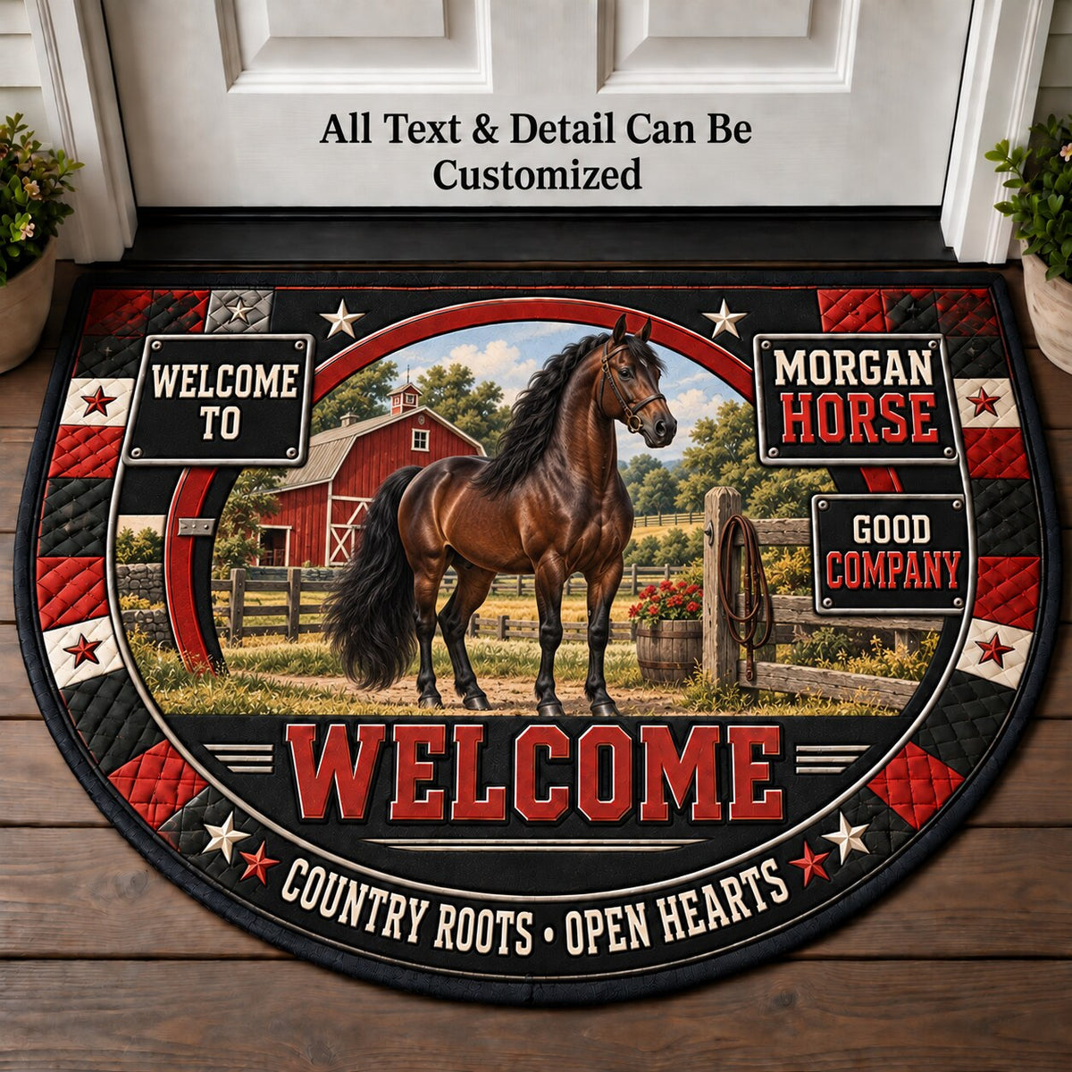 Morgan Horse Personalized Half Round Mat | 5To9Vibe