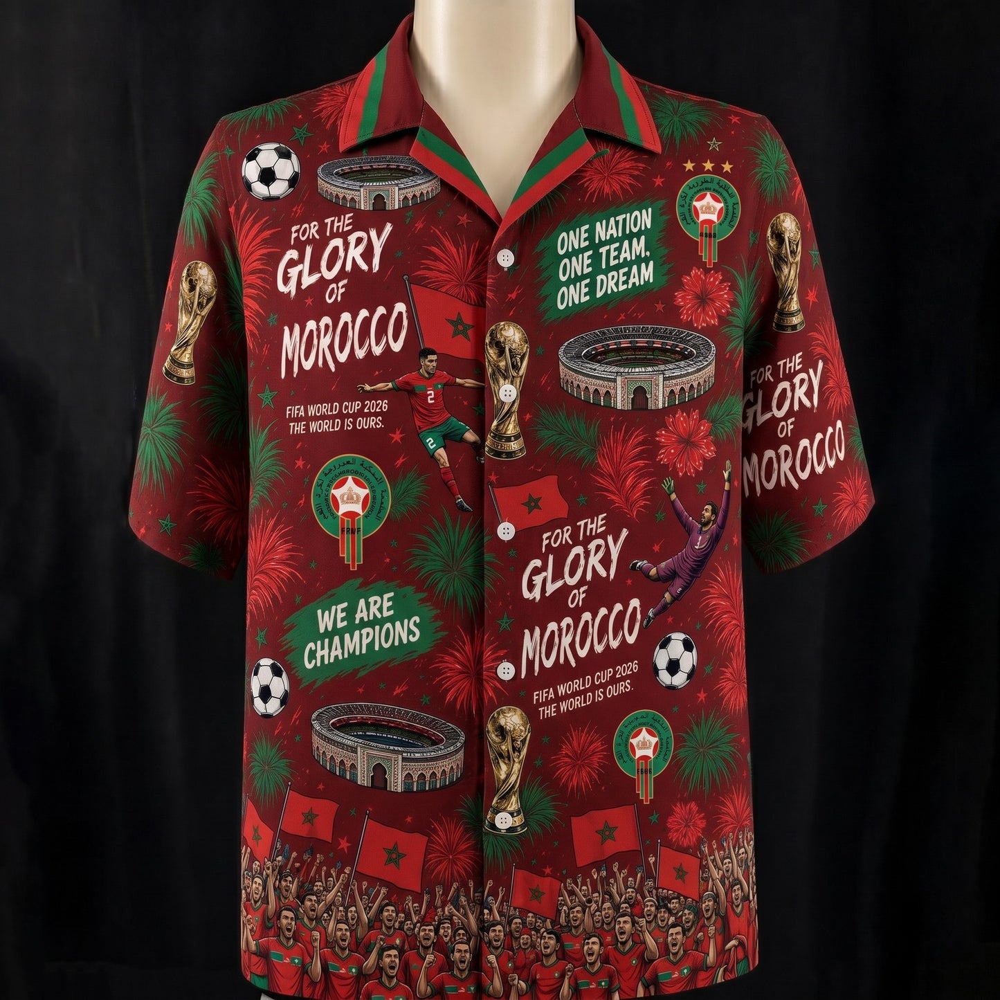 All Teams World Cup 2026 Champion USA Football Soccer Unisex Button-Up Hawaiian Shirt For Men & Women