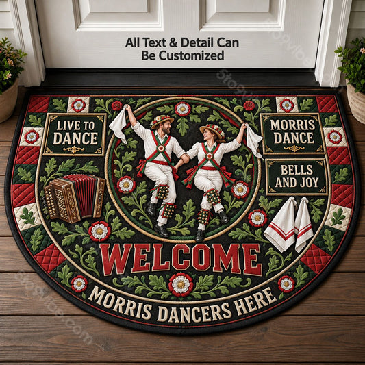 Morris Dance Personalized Half Round Mat | 5To9Vibe