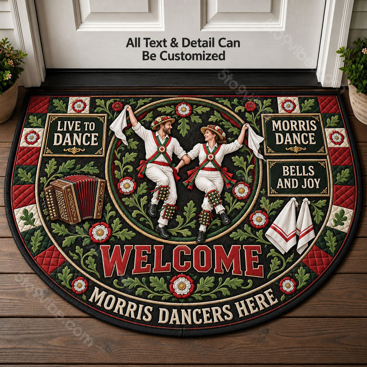 Morris Dance Personalized Half Round Mat | 5To9Vibe