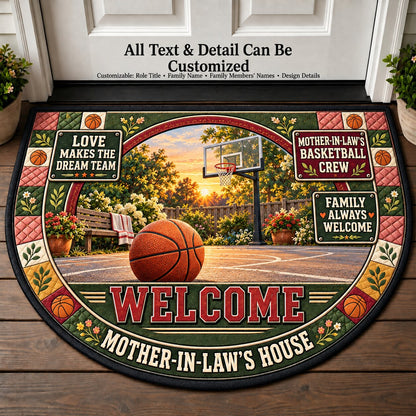 Mother-in-Law's Basketball Crew Personalized Half Round Mat | 5To9Vibe