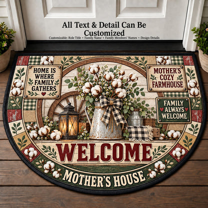 Mother's Cozy Farmhouse Personalized Half Round Mat | 5To9Vibe