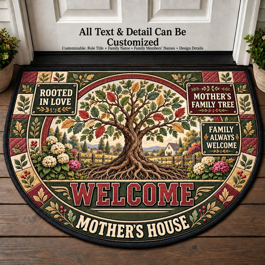 Mother's Family Tree Personalized Half Round Mat | 5To9Vibe