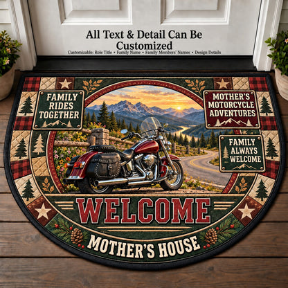 Mother's Motorcycle Adventures Personalized Half Round Mat | 5To9Vibe