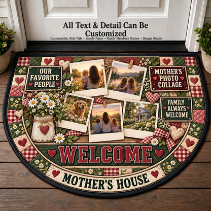 Mother's Photo Collage Personalized Half Round Mat | 5To9Vibe