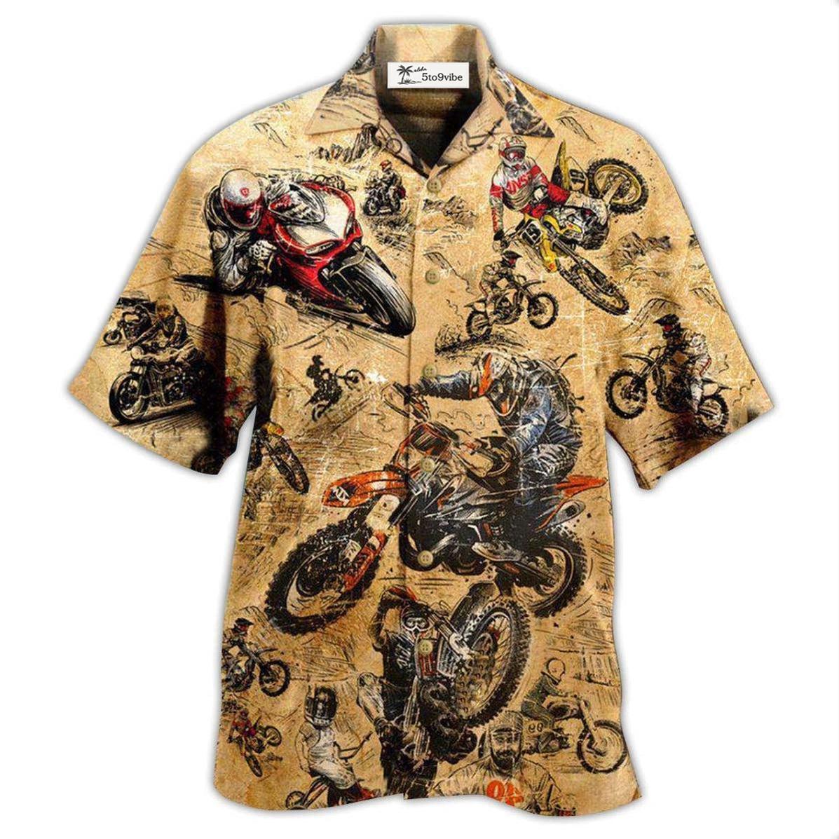 Hawaiian Shirt / Adults / S Motorcycle Racing Retro Vintage - Hawaiian Shirt 