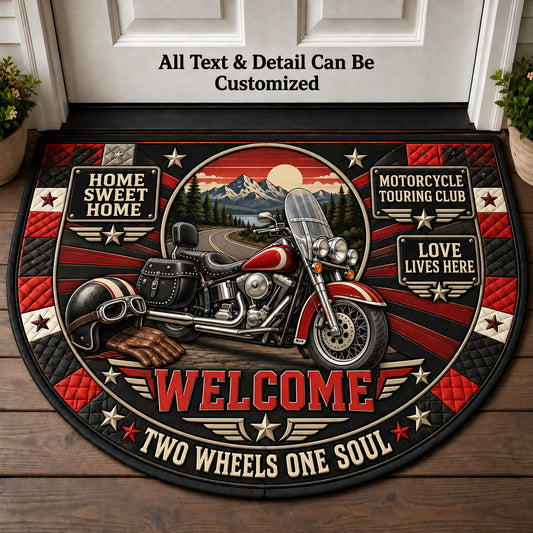 Motorcycle Touring Club Personalized Half Round Mat | 5To9Vibe