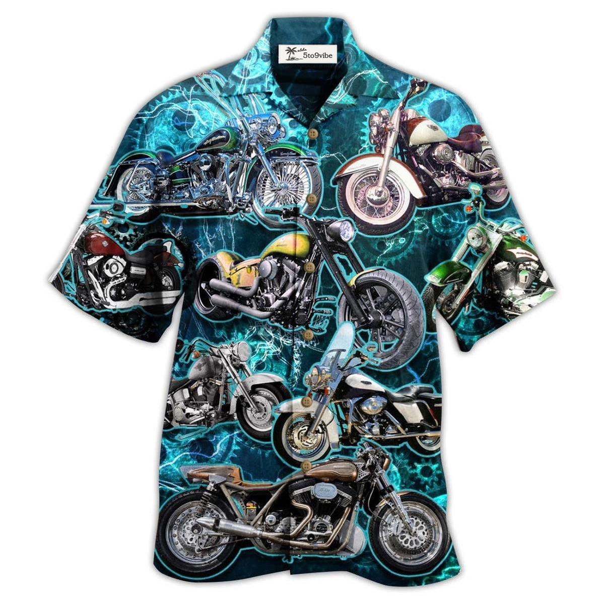 Hawaiian Shirt / Adults / S Motorcycle Love Life Blue Style - Hawaiian Shirt 