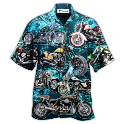 Hawaiian Shirt / Adults / S Motorcycle Love Life Blue Style - Hawaiian Shirt 