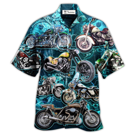 Hawaiian Shirt / Adults / S Motorcycle Love Life Blue Style - Hawaiian Shirt 