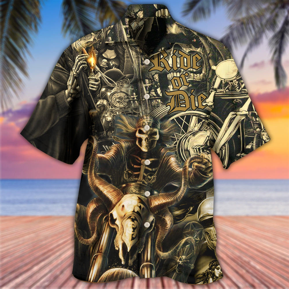 Motorcycle Love Life Ride Or Die - Hawaiian Shirt 