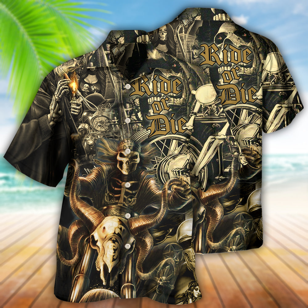 Motorcycle Love Life Ride Or Die - Hawaiian Shirt 