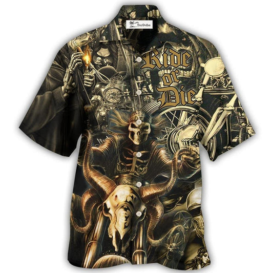 Hawaiian Shirt / Adults / S Motorcycle Love Life Ride Or Die - Hawaiian Shirt 