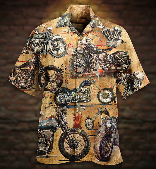 Motorcycle Vintage Style Ride And Live Today - Hawaiian Shirt 