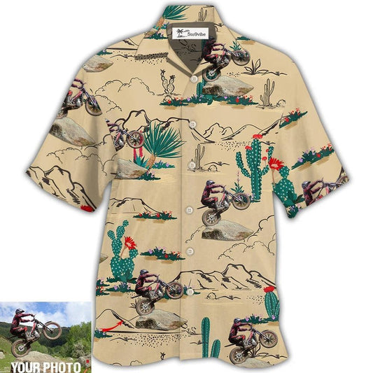 Hawaiian Shirt / Adults / S Motorcycle Trials Desert Mountain Custom Photo - Hawaiian Shirt 