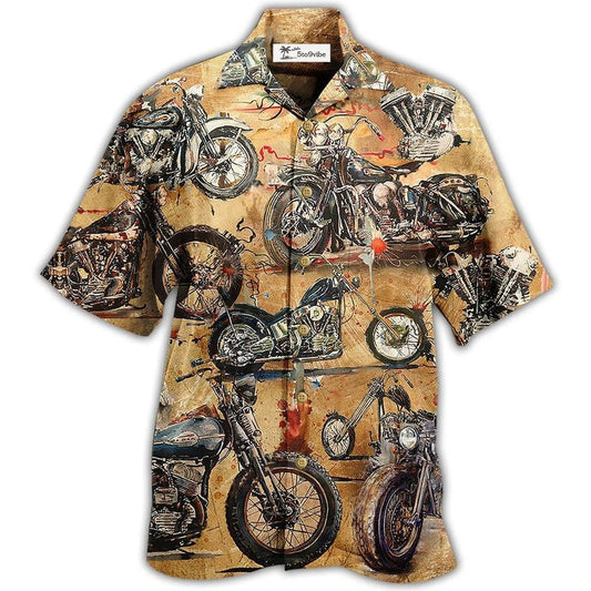 Hawaiian Shirt / Adults / S Motorcycle Vintage Style Ride And Live Today - Hawaiian Shirt 