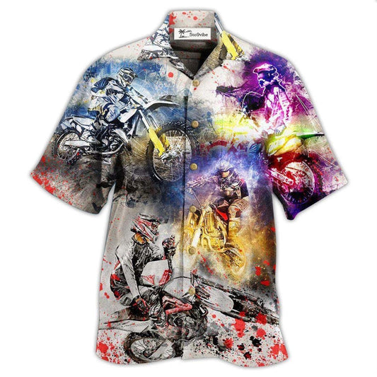 Hawaiian Shirt / Adults / S Motorcycle Where The Road Ends The Fun Begins Mix Color - Hawaiian Shirt 