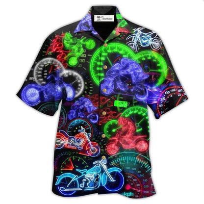 Hawaiian Shirt / Adults / S Motorcycle Ride Hard Or Stay Home Neon Light - Hawaiian Shirt 