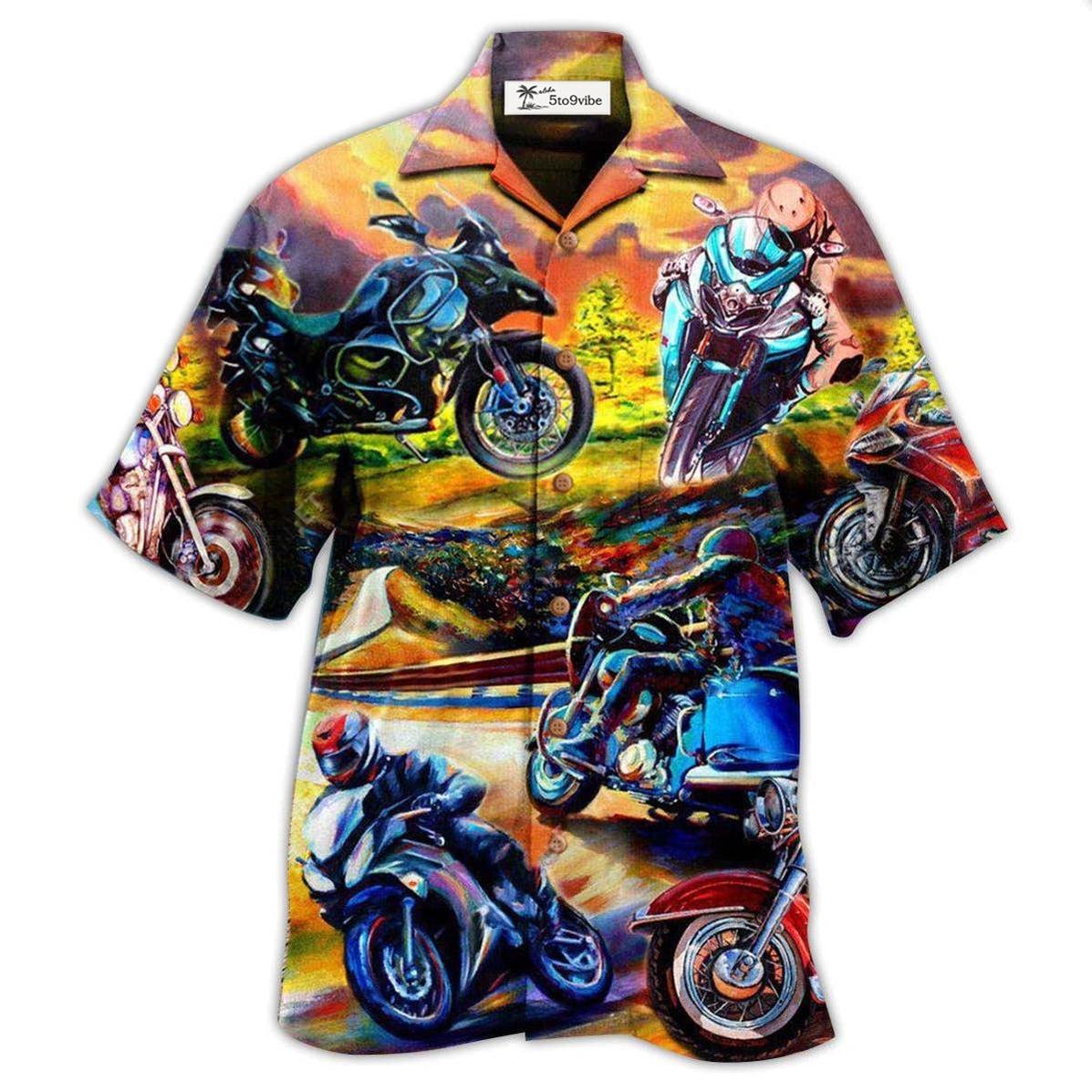 Hawaiian Shirt / Adults / S Motorcycle Under The Sunset Romantic - Hawaiian Shirt 