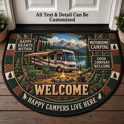 Motorhome Camping Personalized Half Round Mat | 5To9Vibe