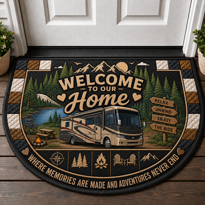 Camp Host Welcome Doormat - RV Camper & Campfire Outdoor Welcome Mat - 5to9vibe