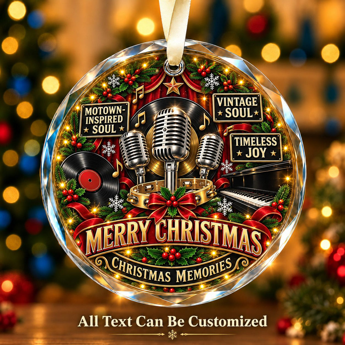 Motown-Inspired Soul Personalized Glass Ornament | 5To9Vibe