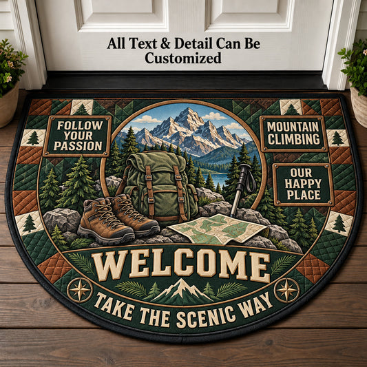 Mountain Climbing Personalized Half Round Mat | 5To9Vibe