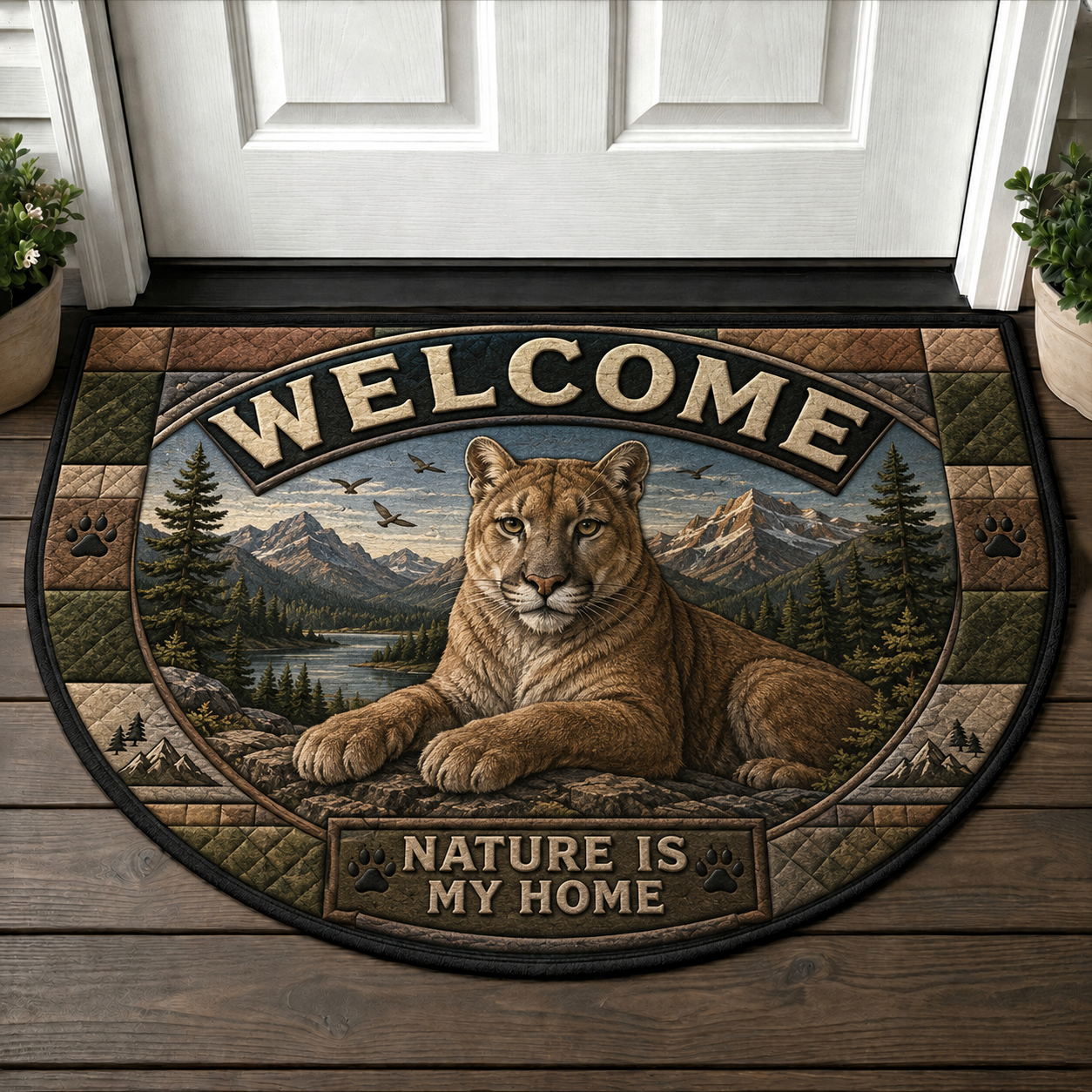 Buffalo Welcome Mat – Wild and Free Rustic Nature Doormat - 5to9vibe