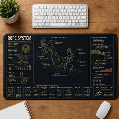 Mountaineering Rope System Desk Mat | 5To9Vibe