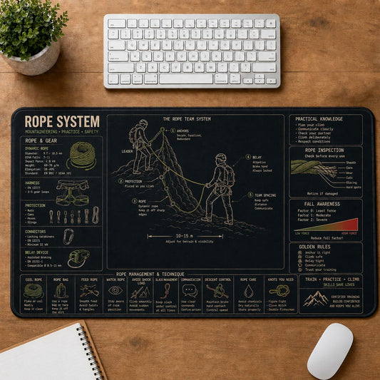 Mountaineering Rope System Desk Mat | 5To9Vibe