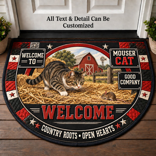 Mouser Cat Personalized Half Round Mat | 5To9Vibe